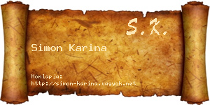Simon Karina névjegykártya